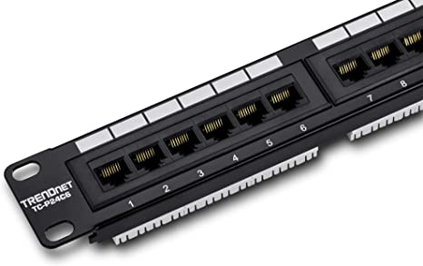 TRENDnet 24-Port Cat6 Unshielded Patch Panel, TC-P24C6, Wallmount or Rackmount, Compatible w/ Cat 3/4/5/5e/6 Cabling, Gigabit/Fast Ethernet/Ethernet Ready, 250Mhz Connection to Copper Gigabit Switches