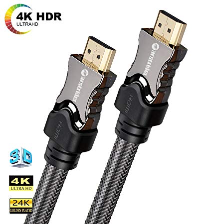 4K HDMI Cable/HDMI Cord 6ft - Ultra HD 4K Ready HDMI 2.0 (4K@60Hz 4:4:4) - High Speed 18Gbps - 28AWG Braided Cord-Ethernet /3D / HDR/ARC / CEC/HDCP 2.2 / CL3 - Xbox PS4 PC HDTV by Farstrider