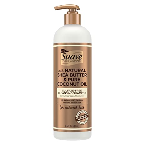 Suave Professionals Natural Shea Butter & Pure Coconut Oil Sulfate-Free Cleansing Shampoo,16.5 Fluid Ounces