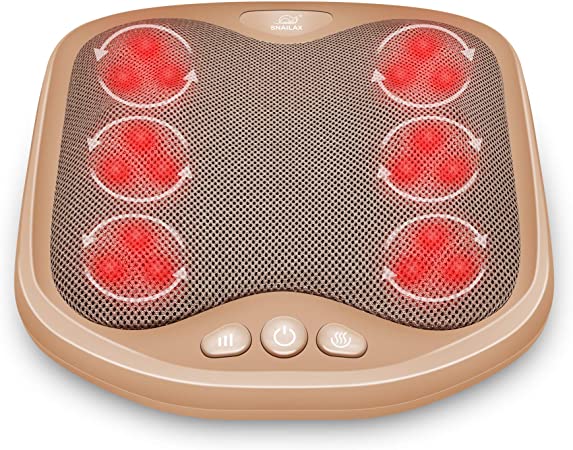 Snailax 2-in-1 Shiatsu Foot Massager Machine, Back Massager with Heat, Electric Foot Warmer for Plantar Fasciitis, Deep Kneading Massage Relieves Foot Back Pains