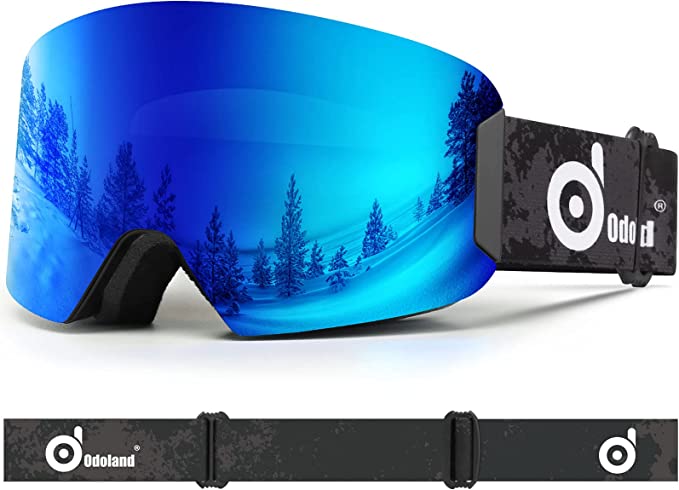 Odoland Kids Ski Snowboard Goggles, Anti-Fog OTG Cylindrical Snow Goggles for Youth Boys & Girls Snow Skiing