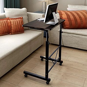 Soges Adjustable Lap Table Portable Laptop Computer Stand Desk Cart Tray Side Table for Bed Sofa Hospital Nursing Reading Eating, Black