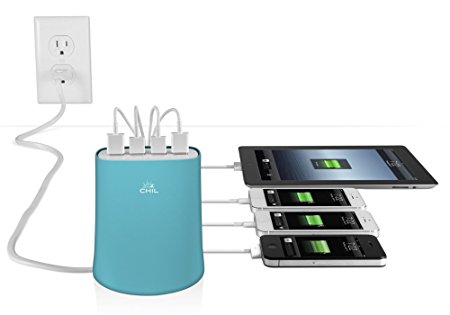CHIL PowerShare Reactor 5.1 Amp Multi-Device Home Charging Station - Teal (0212-4924)