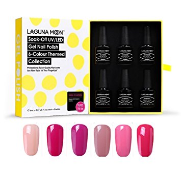 Lagunamoon Gel Polish UV LED Soak Off Varnish Lacquer Manicure Pedicure Gel Nail Polish Sets Beauty Salon Nail Arts Kits 6pcs
