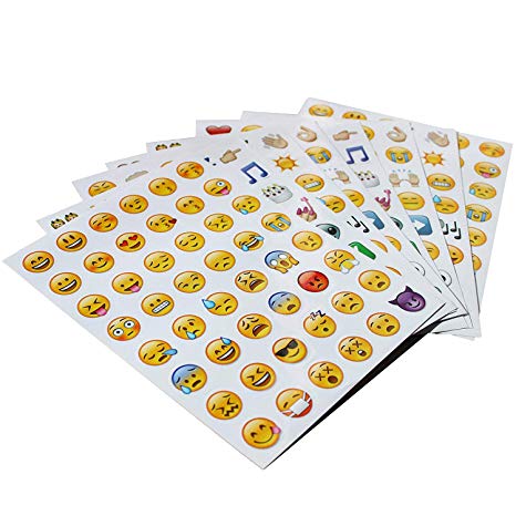 EMOJI Sticker 8 Sheets Emoticon Stickers (2cm) Smiley Face Decorative Funny Faces from Facebook iPhone