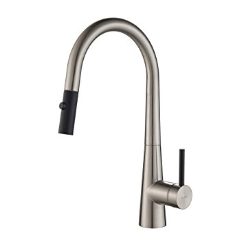 Kraus KPF-2720SS Modern Crespo Single Lever Pull Down Kitchen Faucet, Stainless Steel