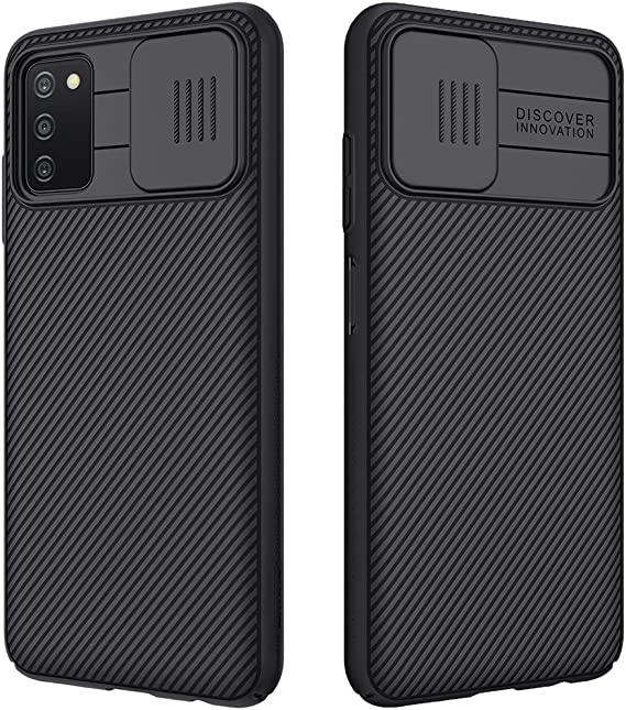 Galaxy A03S Case with Camera Cover,Slim Fit Thin Polycarbonate Protective Shockproof Cover with Slide Camera Cover, Upgraded Case for Samsung Galaxy A03S/A037G (Black)