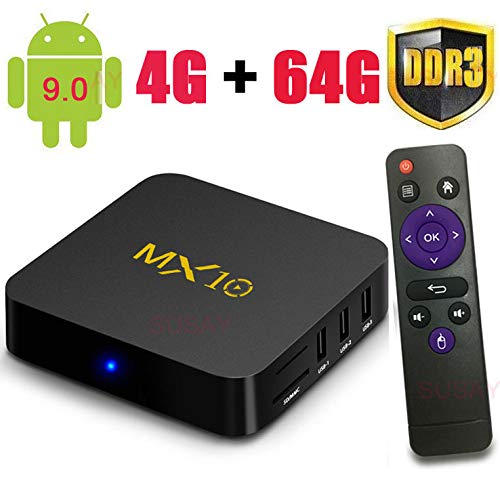 MX10 4G 64G Android 9.0 TV Box MX10 Android 9.0 Android Media Player with RK3328 Quad Core DDR3 Smart TV Box Support 2.4GHz WiFi