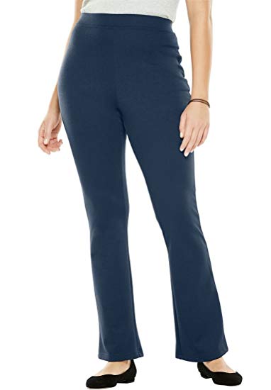 Woman Within Plus Size Tall Bootcut Ponte Stretch Knit Pant