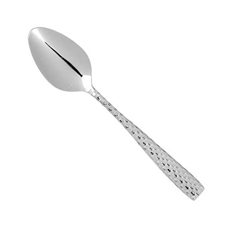 Fortessa Lucca Faceted 18/10 Stainless Steel Flatware Serving Spoon, 9-Inch