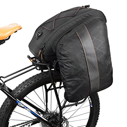 Ibera Bicycle PakRak Commuter MultiMount Trunk Bag with Mini Panniers