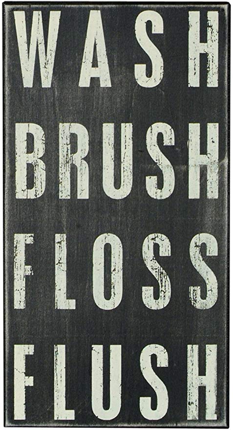 Primitives by Kathy 17388 Classic Box Sign, 8" x 15" x 1.75", Wash Brush Floss