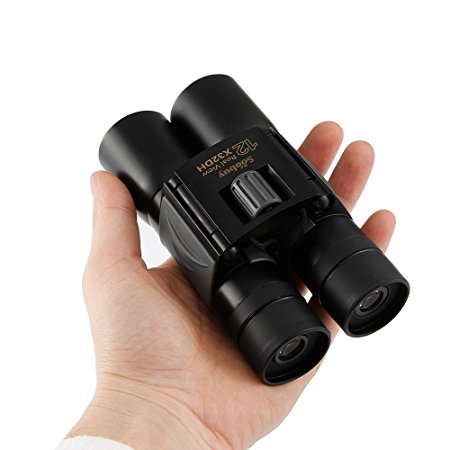 Soobuy 12x32 Binoculars for Adults, Compact Folding Binoculars for Bird Watching Outdoor Sports Games Concerts Hunting Stargazing, High Power BAK4 Prism FMC Lens with Carrying Case Strap
