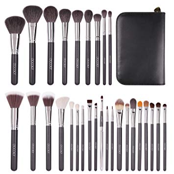 Docolor Makeup Brushes 29 Piece Professional Makeup Brush Set Premium Goat Hair Kabuki Foundation Blending Brush Face Powder Blush Concealers Eye Shadows Make Up Brushes Kit with PU Leather Case