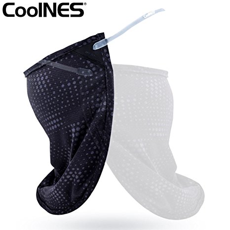 CoolNES 2 in 1 | A Removable Universal Fit Headband with Flaps | Neck or Face Mask | Multifunctional Headwear | 4 Season Performance | Caps | Hats | Bike   Ski Helmets | UPF 50