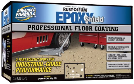 Rust-Oleum 238466 Professional Floor Coating Kit, Dunes Tan