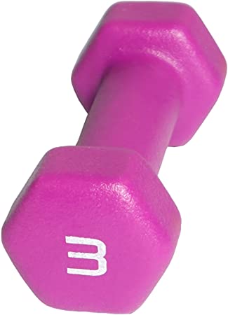 CAP Barbell Neoprene Dumbbell Weights, 3-Pound, Magenta, Single