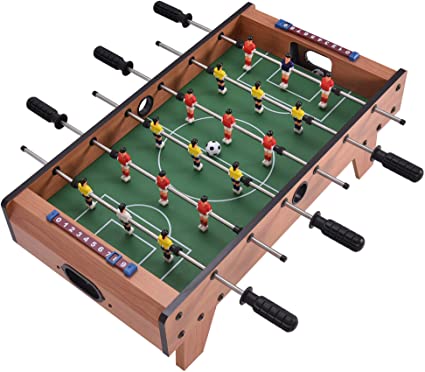 COSTWAY 27'' Football Table Top, Football Soccer Game Toy Set with Wooden Frame for Kids, Family and Party (27'' Football Table Top)