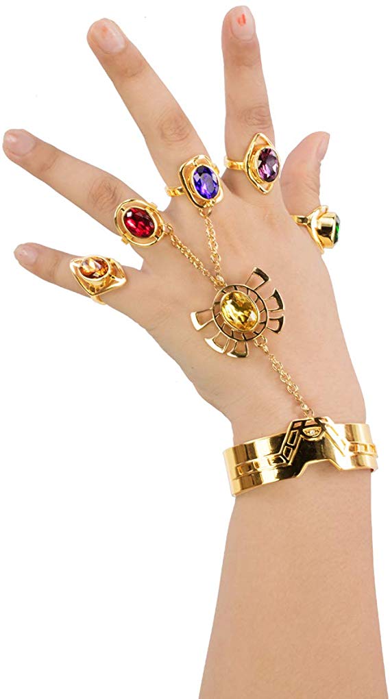 Thanos Bracelet and Rings Jewelry Accessories for Couples (Copper)