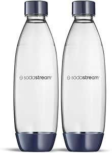 Sodastream, 2 einzelne spülmaschinenfeste Flaschen für Wassersprudler Duo, Terra, E-Terra, Art, Gaia, dunkelblau