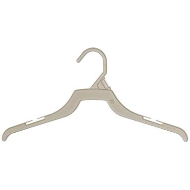 Mainetti 227 White All Plastic Hangers with Notches for Straps, Great for Shirts/Tops/Dresses, 14 Inch (Pack of 10)