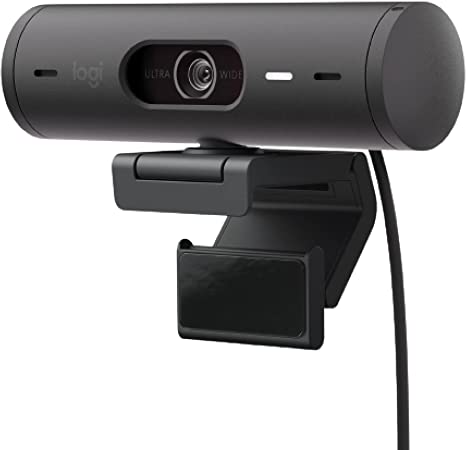 Logitech Brio 501 Full HD Webcam with Auto Light Correction,Show Mode, Dual Noise Reduction Mics, Webcam Privacy Cover, Works with Microsoft Teams, Google Meet, Zoom, USB-C Cable - Black