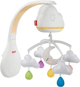 Fisher-Price Sound Machine Calming Clouds Mobile & Soother Convertible Crib to Tabletop with Music & Lights for Newborn to Toddler