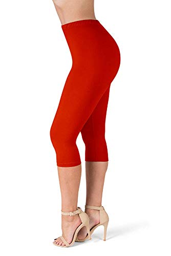 SATINA High Waisted Ultra Soft Capris Leggings - 20 Colors - Reg & Plus Size