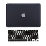 TopCase 2 in 1 Retina 13-Inch BLACK Rubberized Hard Case Cover for Apple MacBook Pro 133 with Retina Display Model A1425 and A1502 NEWEST VERSION 2013 and Matching Color Keyboard Cover TOPCASE Mouse Pad