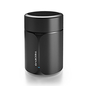 TECEVO® A5 Bluetooth Speaker Aluminium Black, With Enhanced Bass, Wireless Portable & Rechargeable, Ultra Long Playing Time, Build-in Microphone for Handfree Phone Call (Black Metal)