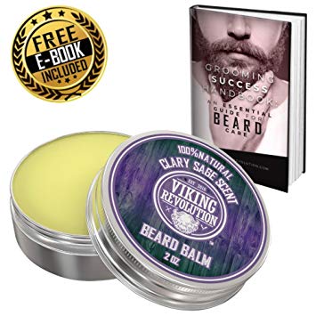 Best Deal Beard Balm with Clary Sage Scent and Argan & Jojoba Oils - Styles, Strengthens & Softens Beards & Mustaches - Leave in Conditioner Wax for Men by Viking Revolution …