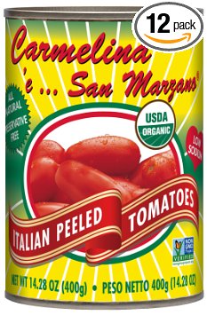 Carmelina Brands Organic Italian Whole Peeled Tomatoes In Puree, 14.28 Ounce (Pack of 12)