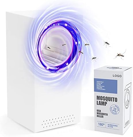 Lampe Anti Moustiques, Piège à Insectes électrique USB avec Lampe UV, 180°Lumière Tueuse de Moustiques Zapper pour Cuisine Chambre d'enfants Intérieure et L'extérieur