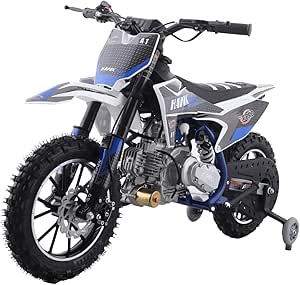 X-PRO Hawk 60 Dirt Bike with CVT Transmission, Electric Start, Disc Brake! 10" Wheels!(Blue)