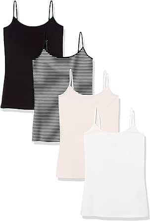 Amazon Essentials Women's Slim-Fit Camisole, Pack of 4