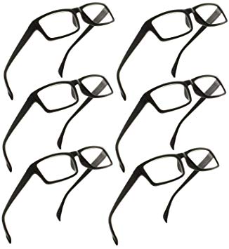 Reading Glasses 2.00 | 6 Pack Readers for Men and Women [6 Pack Black, 2.00]