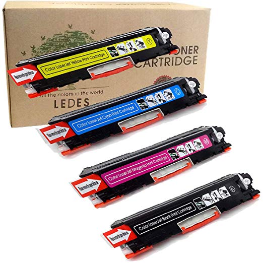 Ledes Replacement Toner Cartridge Replacement for HP 126A  ( Black, Cyan, Yellow, Magenta , 4 pk )