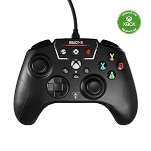 Turtle Beach REACT-R Controller Wired Game Controller – Xbox Series X, Xbox Series S, Xbox One & Windows – Audio Controls, Mappable Buttons, Textured Grips – Black