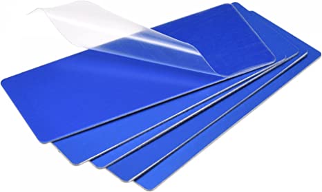 uxcell Blank Metal Card 80mm x 30mm x 0.8mm Anodized Aluminum Plate Blue 10 Pcs