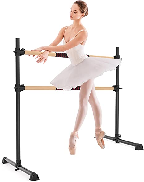 Dprodo Portable Ballet Barre for Home, 4ft Adjustable Ballet Bar for Ballet, Dancing or Stretching, Freestanding Ballet Exercise Equipment for Adults&Kids with Carry Bag