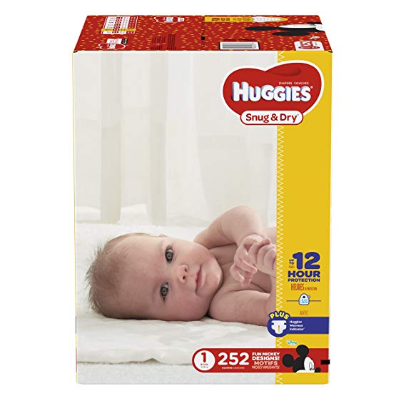 HUGGIES Snug & Dry Diapers, Size 1, 252 Count