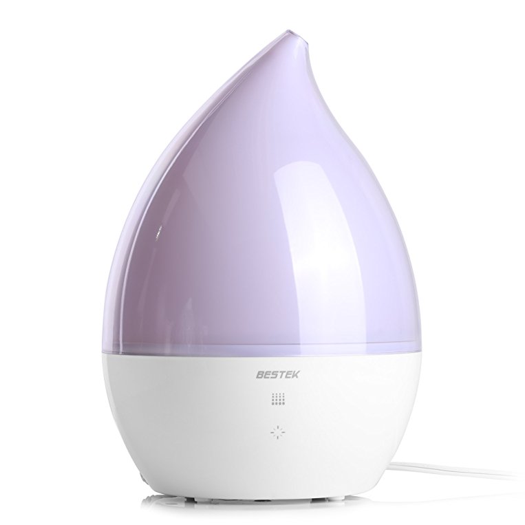 Humidifier, BESTEK 2.8L Cool Mist Humidifiers Premium Ultrasonic With Aromatherapy Diffuser,Touch Control, Ultra-Silent, Automatic Shut-off, 7 Adjustable LED Lights Night Function