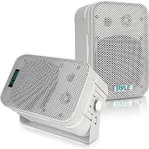 Pyle - Indoor / Outdoor Waterproof Speaker System - 5.25 Inch Pair of Weatherproof Wall/Ceiling Mounted Speakers with Heavy Duty Mesh Covers, 200 Watts RMS, Universal Mount - PDWR40W (White)