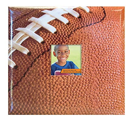 MBI 13.2x12.5 Inch Sport and Hobby Postbound Album with 12x12 Inch Pages, Football Theme (865404)