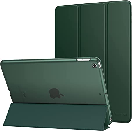 MoKo Case Fit 2018/2017 iPad 9.7 5th/6th Generation, Slim Lightweight Smart Shell Stand Cover with Translucent Frosted Back Protector Fit iPad 9.7 2018/2017, Midnight Green (Auto Wake/Sleep)