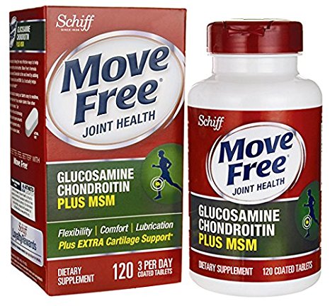 Move Free Glucosamine Chondroitin MSM and Hyaluronic Acid Joint , FamilyValue 120 Count Pack of 3