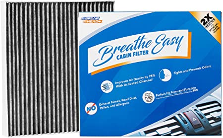 Spearhead Premium Breathe Easy Cabin Filter, Up to 25% Longer Life w/Activated Carbon (BE-160)