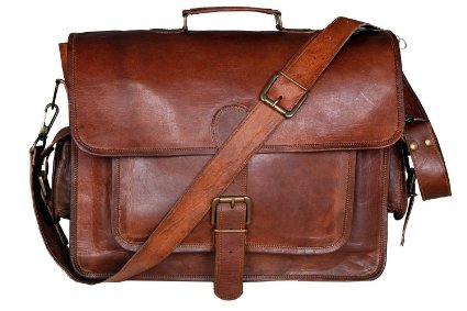 Handolederco. Vintage Leather Laptop Bag 15" Messenger Handmade Briefcase Crossbody Shoulder Bag