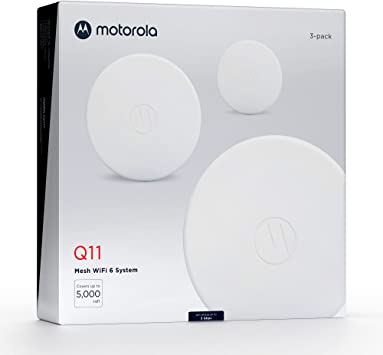 Motorola Q11 Mesh WiFi 6 Router – 3 Pack | Fast Reliable WiFi, Quick Easy Setup, Auto Security, Parental Controls, Advanced Motosync App | Replaces Router and Extender | AX3000 WiFi