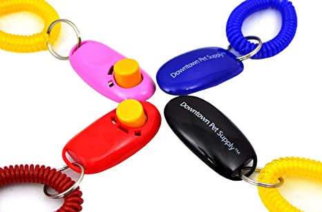 Downtown Pet Supply Big Button Dog Cat Training Clicker, Clickers with Wrist Bands